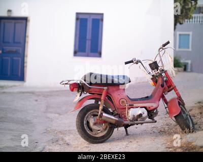 Old rusted abandoned motorcycle in desolate barn Stock Photo - Alamy