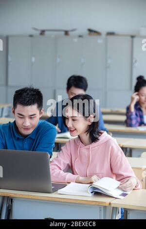 College students' classroom learning in class Stock Photo