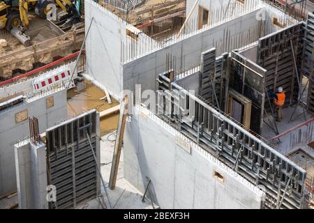 concrete formwork for in situ walls Stock Photo - Alamy