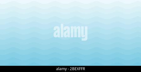 Blue stripes wave or wavy pattern background and texture. Sea view nature. Vector illustration Stock Vector