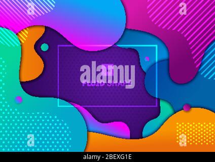 Abstract trendy fluid gradient shape vibrant color and circle elements with space for your text. Vector illustration Stock Vector