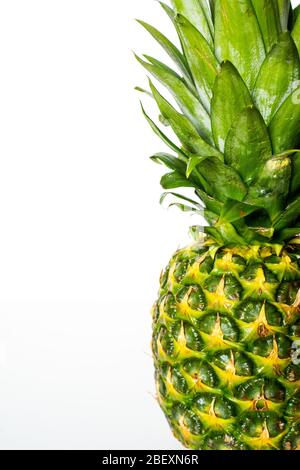A whole pineapple against a plain white background Stock Photo