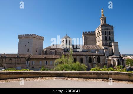 Notre Dame des Doms d'Avignon cathedral in Avignon, France, Europe Stock Photo