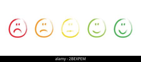 handdrawn rating satisfaction feedback emotions vector illustration EPS10 Stock Vector