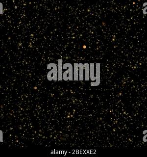 Abstract gold sparkle shine light confetti bokeh on glittering black background. Luxury shimmer texture template. EPS 10 Stock Vector