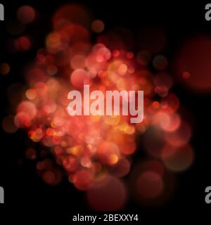 Abstract defocused circular red bokeh on dark background. EPS 10 Stock Vector