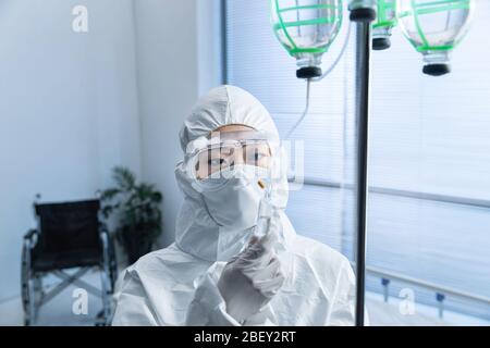 Young female doctor work in the ward Stock Photo