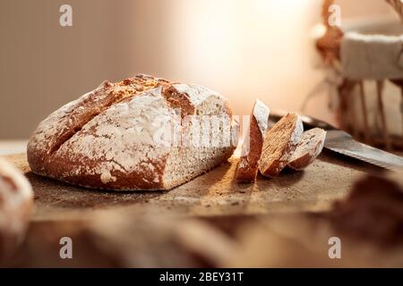 Freshly sliced bread, Germany Stock Photo