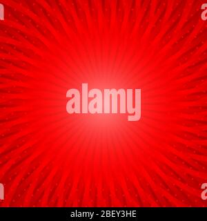 Red vintage background. Comics rays with halftone Stock Vector