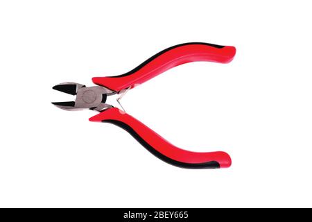 side cutter red black isolate close up Stock Photo