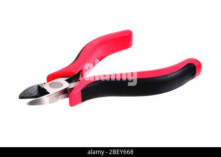 side cutter red black isolate close up Stock Photo