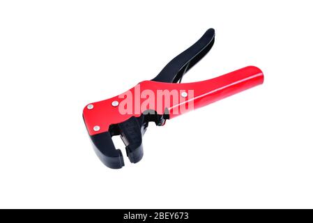 red black wire stripper, close-up isolate Stock Photo