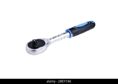 knob for socket wrench, nut ratchet close up isolate Stock Photo
