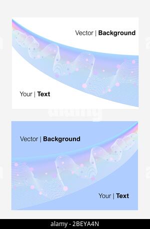 Two vector backgrounds based on the multicolour curved lines. Perfect for any type of use. Stock Vector