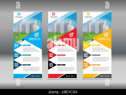 Business Roll Up. Standee Design. Banner Template. Presentation and Brochure Flyer. Stock Vector