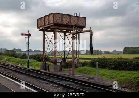 Steam train water tank Stock Photo