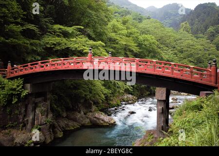 Shinkyo Bridge of Futarasan Jinja Shinto Shrine, Nikko, Tochigi Prefecture, Japan Stock Photo