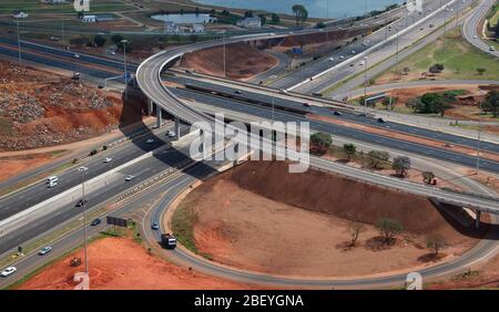 Aerial photo of N1 R21 intersection Stock Photo