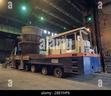 1992, Steel production in a Sheffield Steel Works, South Yorkshire, Northern England, UK Stock Photo