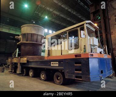 1992, Steel production in a Sheffield Steel Works, South Yorkshire, Northern England, UK Stock Photo