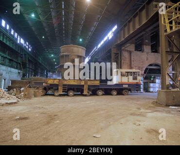 1992, Steel production in a Sheffield Steel Works, South Yorkshire, Northern England, UK Stock Photo