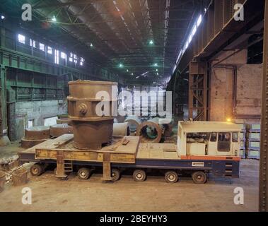 1992, Steel production in a Sheffield Steel Works, South Yorkshire, Northern England, UK Stock Photo