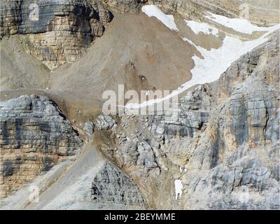 Tofana di Mezzo and di Dentro peaks in Dolomites mountains, Italy, with ...