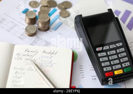 Accounting household finances and revenue Stock Photo