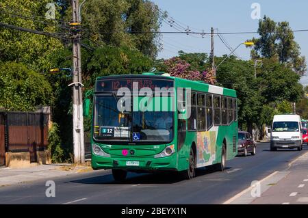 SANTIAGO, CHILE - MARCH 2016: A Transantiago bus in Maipú Stock Photo