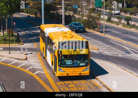 SANTIAGO, CHILE - SEPTEMBER 2016: A Transantiago bus Stock Photo