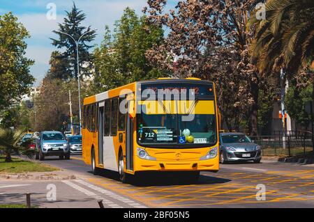 SANTIAGO, CHILE - SEPTEMBER 2016: A Transantiago bus Stock Photo