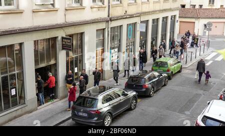 Lyon (central-eastern France), on 2020/03/16. Shortly after the French government has moved to stage 3 of the coronavirus epidemic, with the closing o Stock Photo