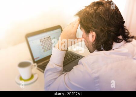 Young Man Playing Game of Chess Online with Friend Stock Video - Video of  epidemic, conference: 203843045