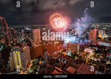 Bankok, Thailands capital att night Stock Photo