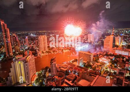 Bankok, Thailands capital att night Stock Photo