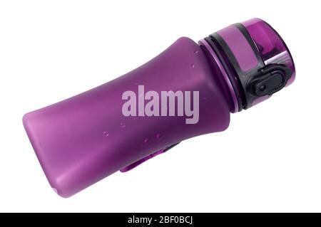 Single sport water bottle Isolated on white background with clipping path Stock Photo