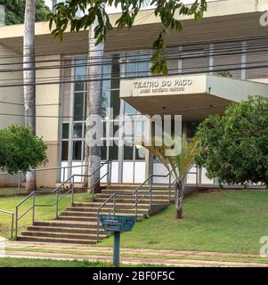 Campo Grande - MS, Brazil - March 30, 2020: Facade of the old building of the Teatro do Paco - Jose Octavio Guizzo, palace theater in english. Stock Photo