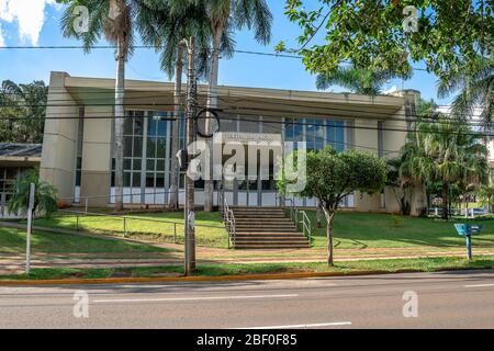 Campo Grande - MS, Brazil - March 30, 2020: Facade of the old building of the Teatro do Paco - Jose Octavio Guizzo, palace theater in english. Stock Photo