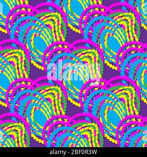 Abstract seamless pattern of circles on a purple background. Vector image Stock Vector
