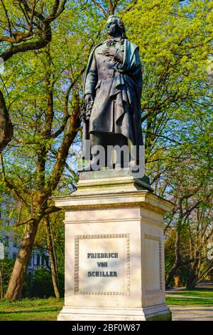 Schiller Monument, Maximiliansplatz, Maxvorstadt, Munich, Upper Bavaria, Bavaria, Germany Stock Photo