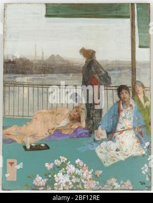 Variations in Flesh Colour and Green The Balcony. G. G. CavafyH. Wunderlich & Co. (1874 - 1912)  Charles Lang Freer (1854-1919)G.G. Cavafy, purchased from the artist, James McNeill Whistler (1834-1903) [1]To 1892H. Stock Photo