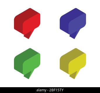 isometric dialog cloud icon illustrated in vector on white background Stock Vector