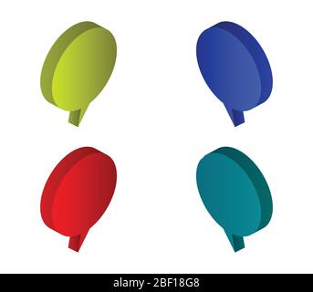 isometric dialog cloud icon illustrated in vector on white background Stock Vector