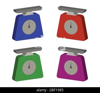kitchen scale icon illustrated in vector on white background Stock Vector