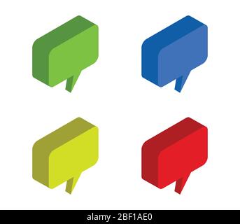 isometric dialog cloud icon illustrated in vector on white background Stock Vector