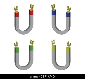 magnet icon illustrated in vector on white background Stock Vector