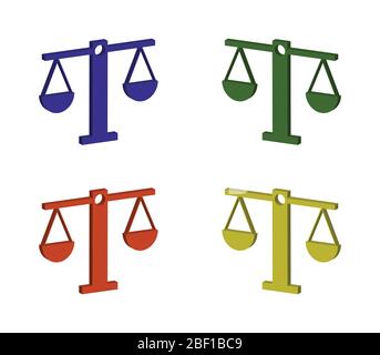 Libra icon illustrated in vector on white background Stock Vector