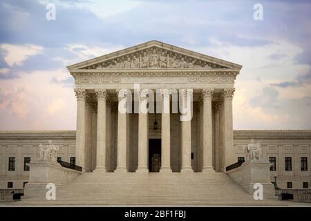 Supreme court, hall of justice building in Washington DC, USA. Stock Photo