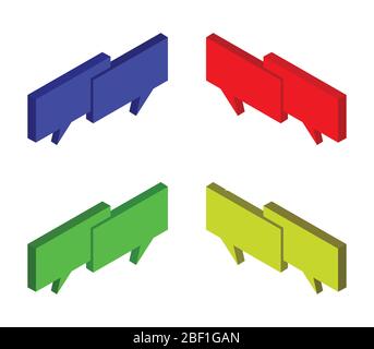 isometric dialog cloud icon illustrated in vector on white background Stock Vector