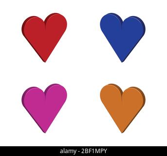 isometric heart icon illustrated in vector on white background Stock Vector